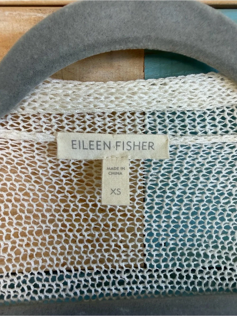 Eileen Fisher Lightweight White Open-Front Knit Cardigan Minimalist XS
